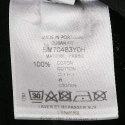 مملوكة مسبقًا تي شيرت جيفنشي رق�بة مستديرة قطن طباعة أسود مقاس كبير جدا جدا