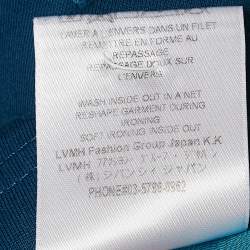 Givenchy Blue Logo Print Distressed Cotton Crew Neck T-Shirt S
