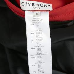Givenchy Red Neoprene and Leather Zip Up Hooded Jacket XL