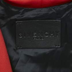 Givenchy Red Neoprene and Leather Zip Up Hooded Jacket XL