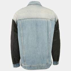 Givenchy Blue/Black Denim and Nylon Button Front Jacket M