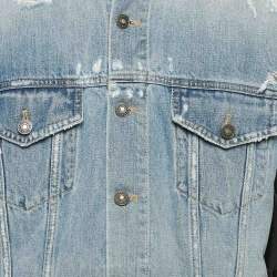 Givenchy Blue/Black Denim and Nylon Button Front Jacket M