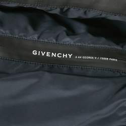 Pre Owned Givenchy Black/Navy Blue Leather and Nylon Blouson Jacket L