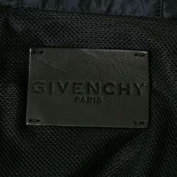 Pre Owned Givenchy Black/Navy Blue Leather and Nylon Blouson Jacket L