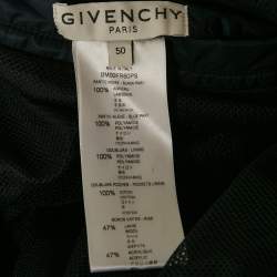 Pre Owned Givenchy Black/Navy Blue Leather and Nylon Blouson Jacket L