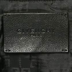 Givenchy Black Applique Leather Bomber Jacket L