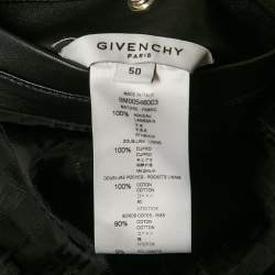 Givenchy Black Applique Leather Bomber Jacket L