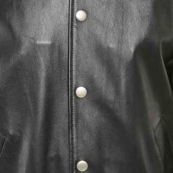 Givenchy Black Applique Leather Bomber Jacket L