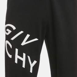 Givenchy Black Logo Embroidery Cotton Knit Joggers S