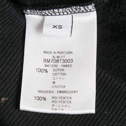 Givenchy Black/White Embroidered Cotton Sweatshirt XS