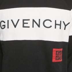 Givenchy Black/White Embroidered Cotton Sweatshirt XS