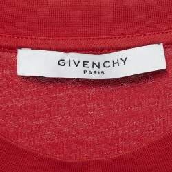 Givenchy Red Applique Jersey Crewneck T-Shirt L