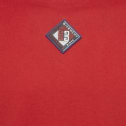 Givenchy Red Applique Jersey Crewneck T-Shirt L