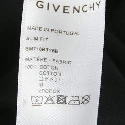 Pre Owned تِي شيرت جيرسي جيفنشي تطريز شعار أسود ضيق القَصّة مقاس كبير (لارج)