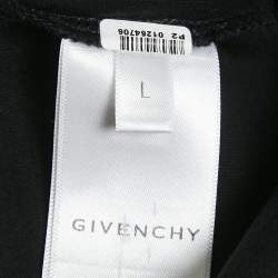 Pre Owned تِي شيرت جيرسي جيفنشي تطريز شعار أسود ضيق القَصّة مقاس كبير (لارج)