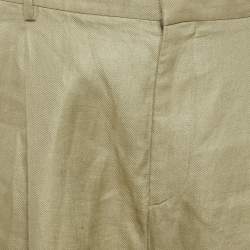 Givenchy Green Linen Panelled Trousers M