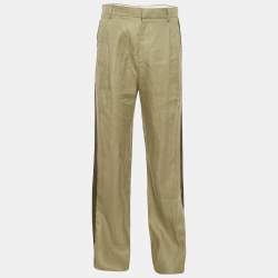 Givenchy Green Linen Panelled Trousers M