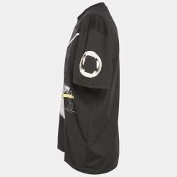Givenchy Black Fire Print Jersey T-Shirt XL