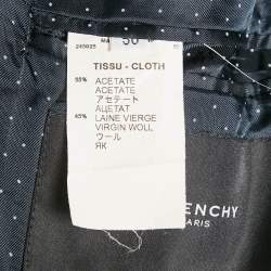 Givenchy Black Stripe Wool Blend Single Breasted Blazer L