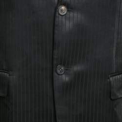 Givenchy Black Stripe Wool Blend Single Breasted Blazer L