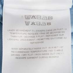 Givenchy Blue Cotton Logo Embroidered Crew Neck T-Shirt XS