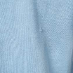 Givenchy Blue Cotton Logo Embroidered Crew Neck T-Shirt XS