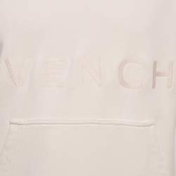 Givenchy Pink Logo Embroidered Cotton Knit Hoodie XS