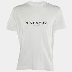 Givenchy White Reverse Logo Cotton Slim Fit T-Shirt L