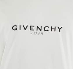 Givenchy White Reverse Logo Cotton Slim Fit T-Shirt L
