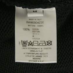 مملوكة مسبقًا Givenchy Navy Blue Logo Intarsia Rib Knit Crew Neck Sweatshirt M