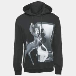 Givenchy Black Printed Cotton Hooded Sweatshirt M