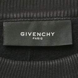 Givenchy Black Madonna Star Print Satin and Cotton Knit Sweatshirt M