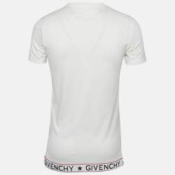 Givenchy White Logo Band Trim Jersey T-Shirt XS