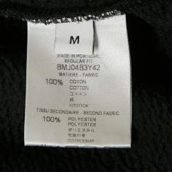 Givenchy Black Logo Print Cotton Knit Distressed Sweatshirt M