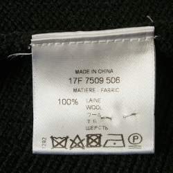 Pre Owned Givenchy Black Logo Intarsia Rib Knit Sweater L