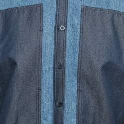 Pre Owned Givenchy Blue Denim Paneled Long Sleeve Shirt XL