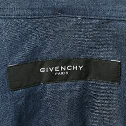 Pre Owned Givenchy Blue Denim Paneled Long Sleeve Shirt XL