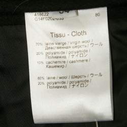 Pre Owned Givenchy Black Wool Zipper Detail Coat XXL