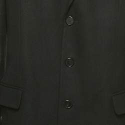 Pre Owned Givenchy Black Wool Zipper Detail Coat XXL