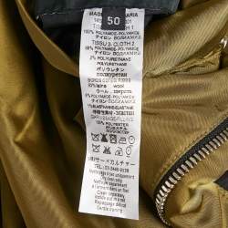 Pre Owned Givenchy Black Thorn & Rose Print Nylon Reversible Bomber Jacket L