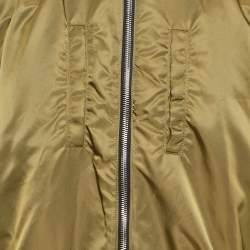 Pre Owned Givenchy Black Thorn & Rose Print Nylon Reversible Bomber Jacket L