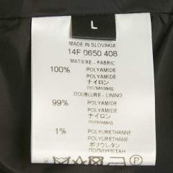 Pre Owned Givenchy Black Chevron Print Nylon Hooded Parka Jacket L