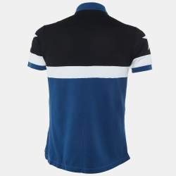 Pre Owned Givenchy Multicolor Paneled Cotton Pique Polo T-Shirt S