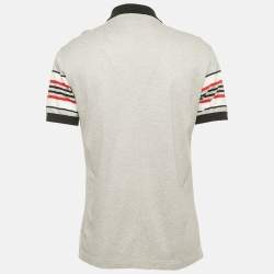 Pre Owned Givenchy Grey Cotton Pique Polo T-Shirt L