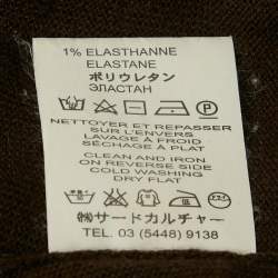 Pre Owned Givenchy Brown Velvet Trim Wool Knit Sweatshirt L