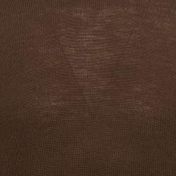 Pre Owned Givenchy Brown Velvet Trim Wool Knit Sweatshirt L