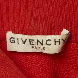 Pre Owned  Givenchy Red Drifter Return Print Cotton Knit Oversized Hoodie L 