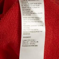 Pre Owned  Givenchy Red Drifter Return Print Cotton Knit Oversized Hoodie L 