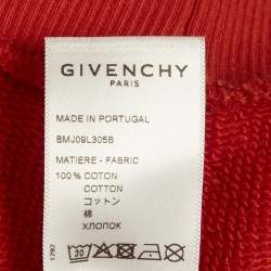 Pre Owned  Givenchy Red Drifter Return Print Cotton Knit Oversized Hoodie L 