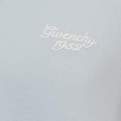 Pre Owned Givenchy Blue Embroidered Jersey Crew Neck T-Shirt M